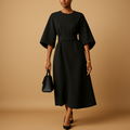 A-line midi dress with belt for women | Sophia