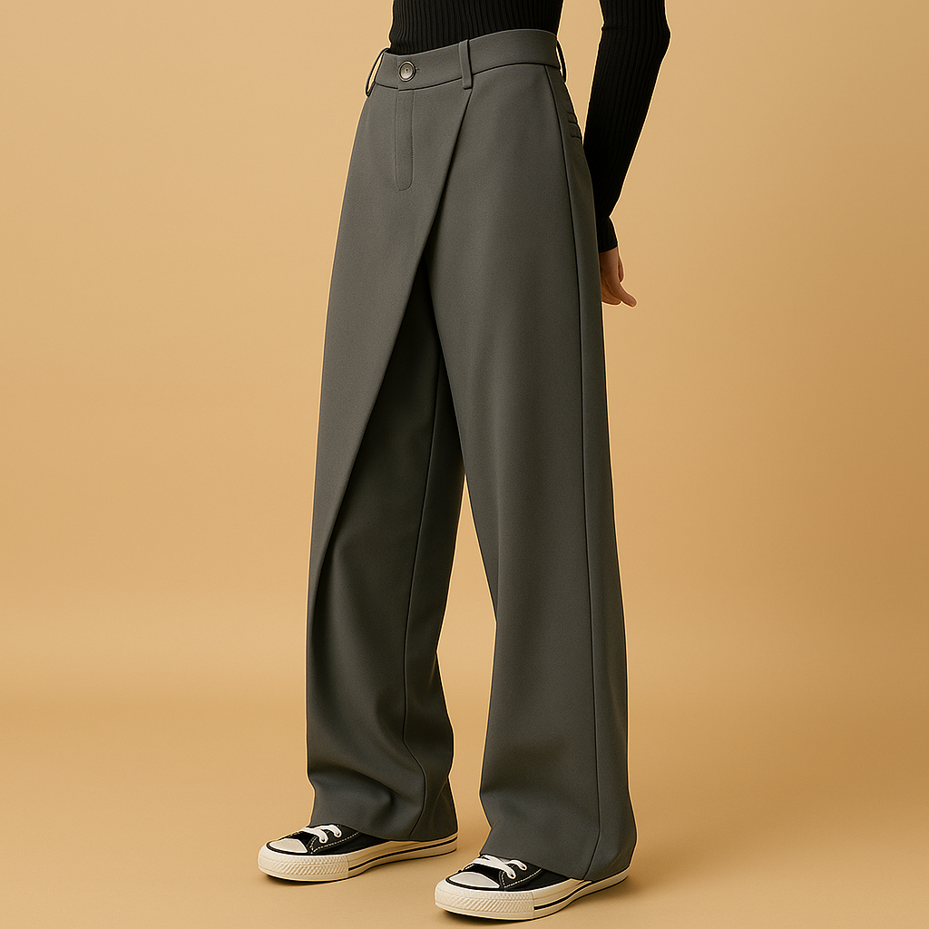 Asymmetric Baggy Pants for Women | Comfortable Cotton Blend | Casual Street Style | Versatile Everyday Wear