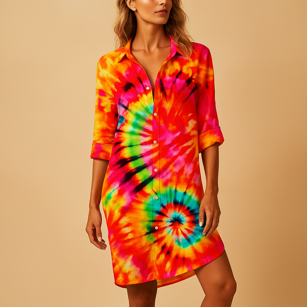 Boho summer dress with V-neck for women | Clara