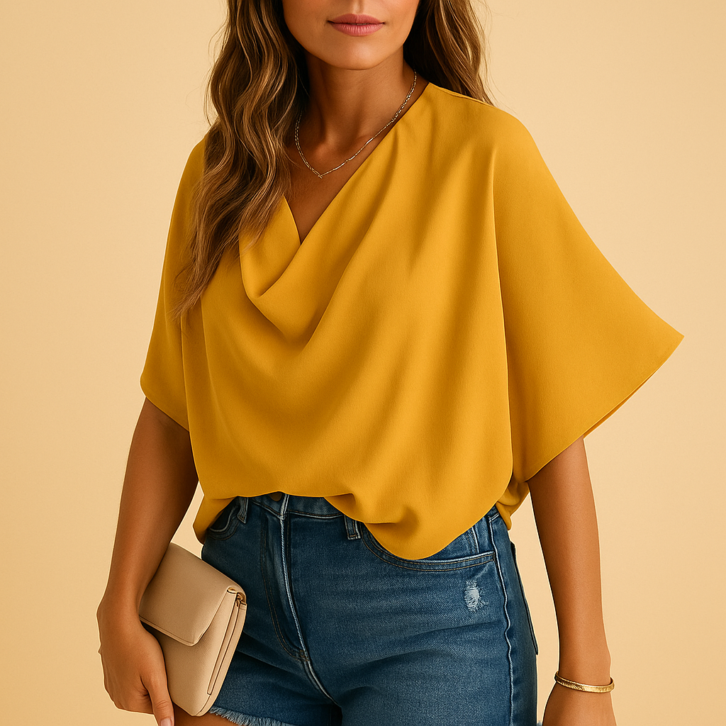 Chiffon Batwing Sleeve Blouse for Women | Lightweight Casual Top for Everyday Wear