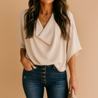 Chiffon Batwing Sleeve Blouse for Women | Lightweight Casual Top for Everyday Wear