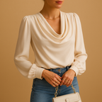 Chiffon Puff Sleeve Blouse for Women | Elegant Casual Top for Work or Outings