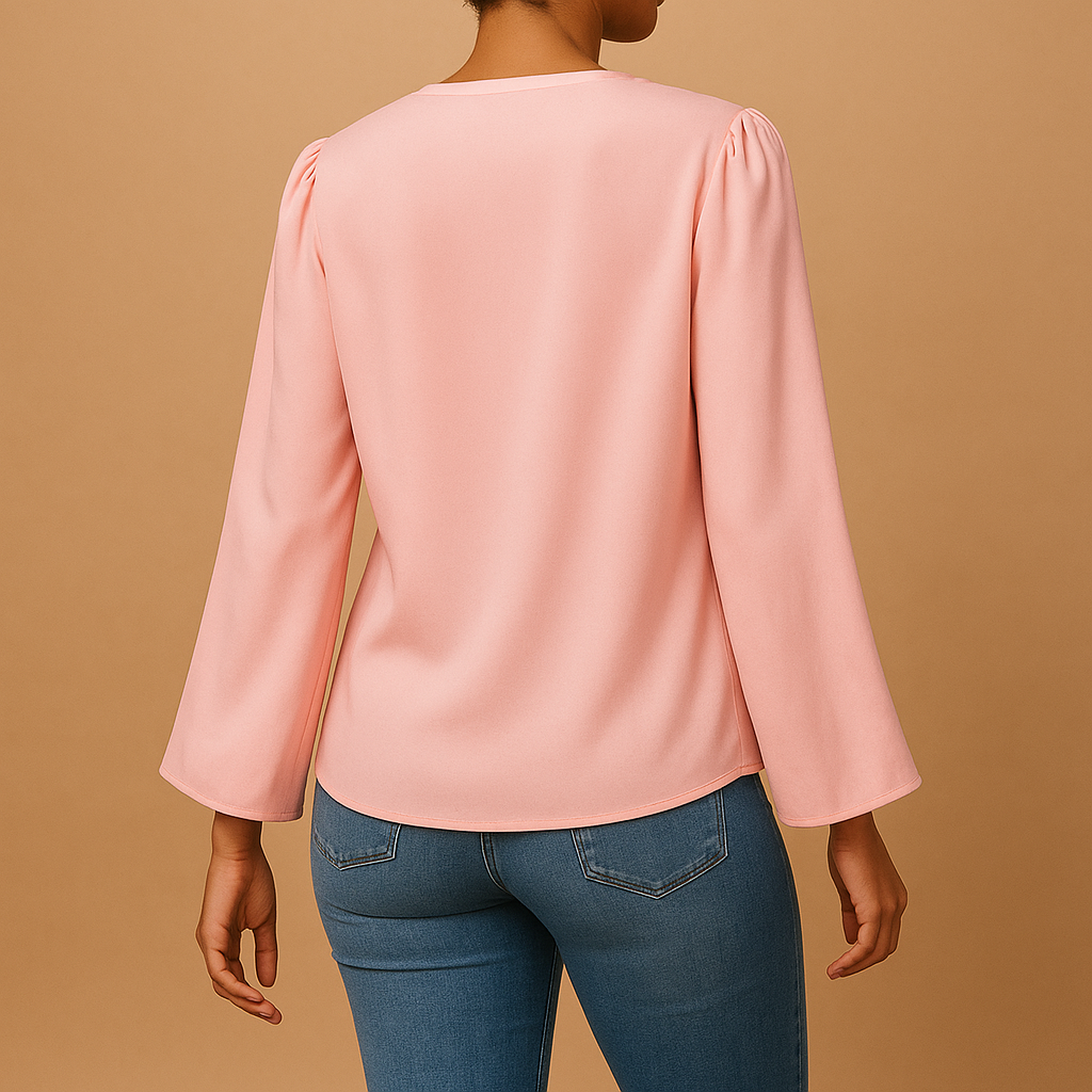 Chiffon Puff Sleeve Blouse for Women | Elegant Casual Top for Work or Outings