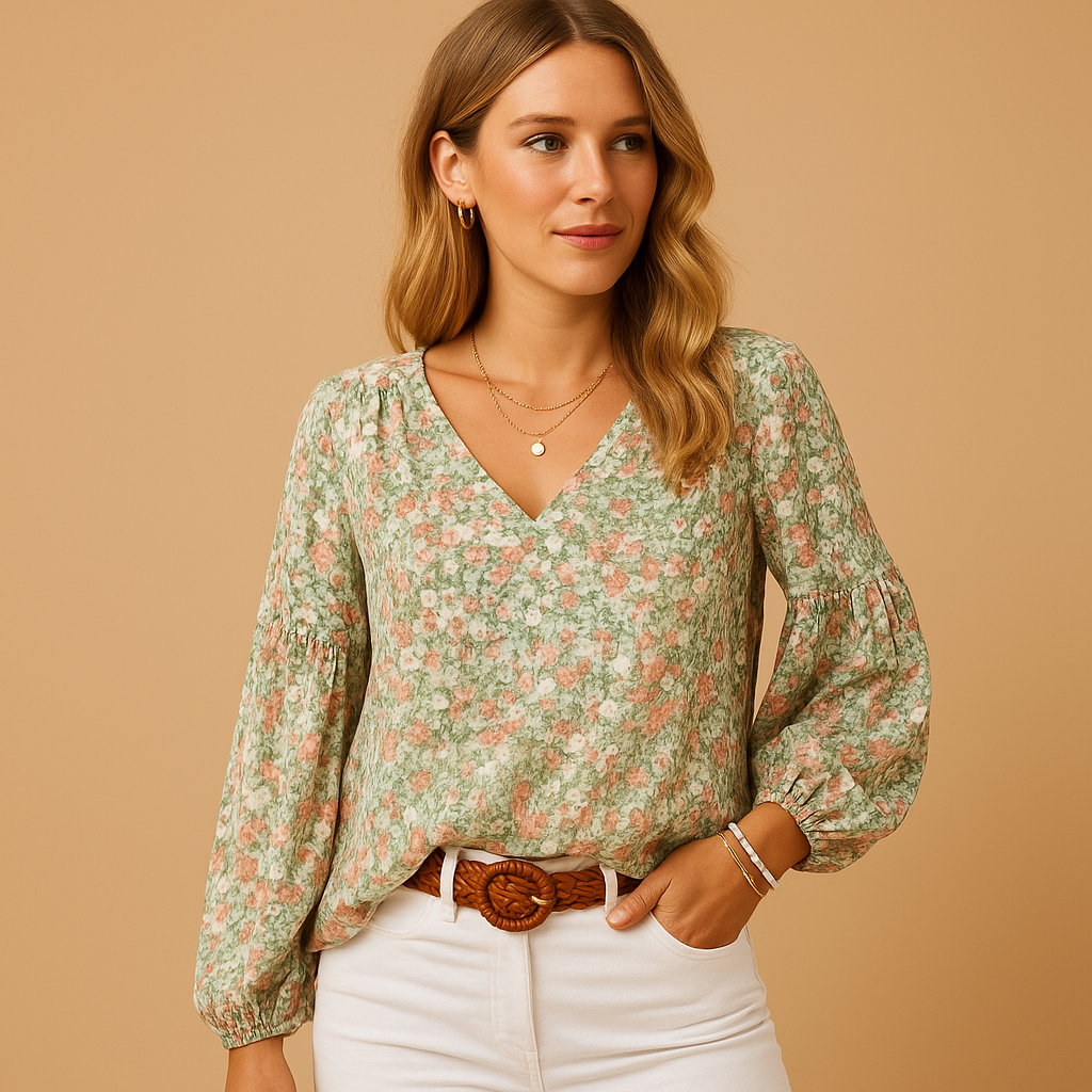 Elegant Long Sleeve Blouse for Women | Lightweight Fabric | Versatile Casual or Office Wear