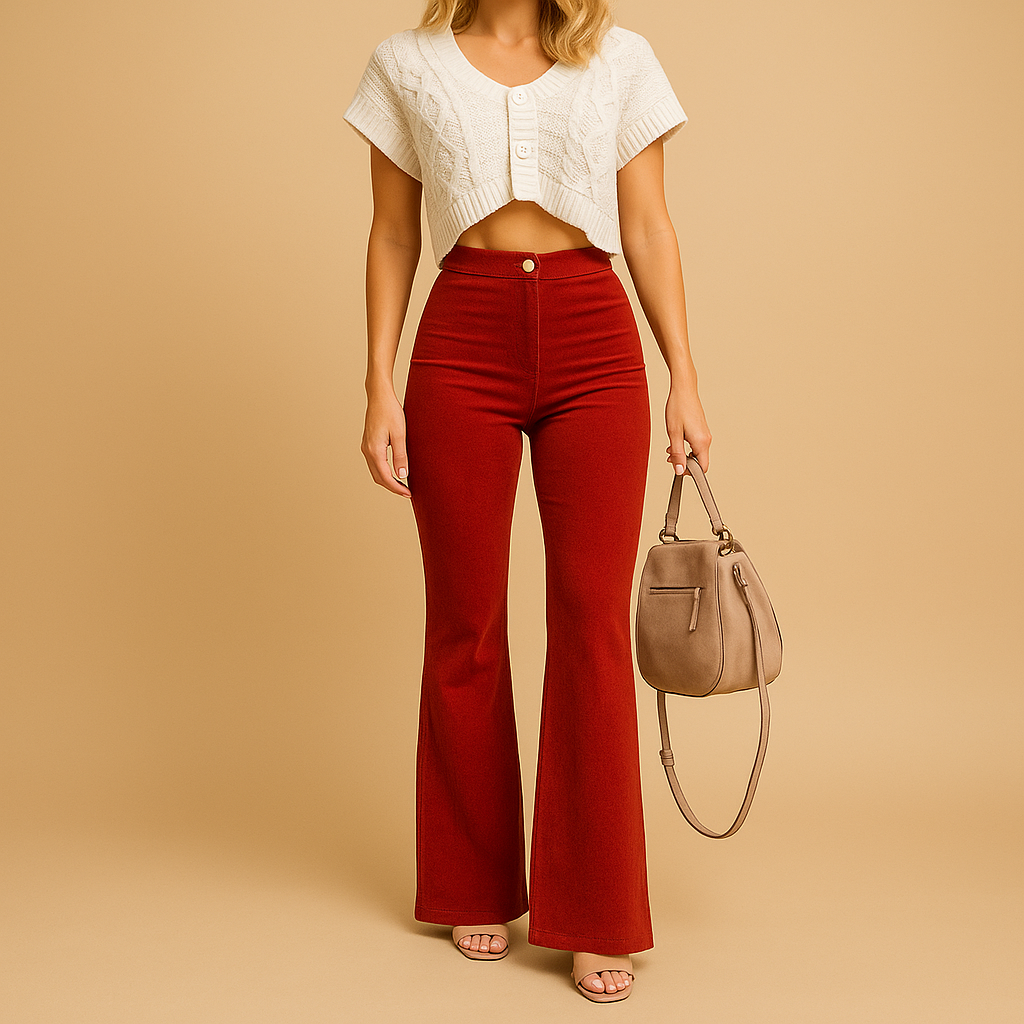 Flared Corduroy Pants for Women | Soft Fabric | Casual Style | Perfect for Everyday Wear