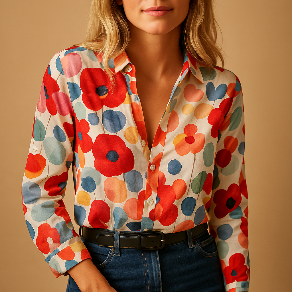 Floral Lightweight Women's Blouse | Breathable Fabric | Casual Wear Top for Spring and Summer