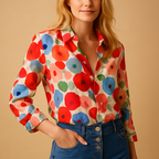 Floral Lightweight Women's Blouse | Breathable Fabric | Casual Wear Top for Spring and Summer