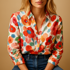 Floral Lightweight Women's Blouse | Breathable Fabric | Casual Wear Top for Spring and Summer