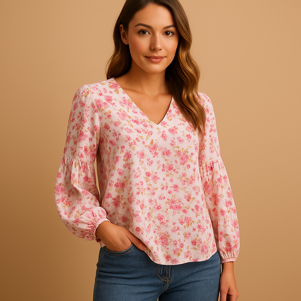 Floral Summer Blouse for Women | Lightweight Cotton, Casual Style, Perfect for Warm Weather Outings