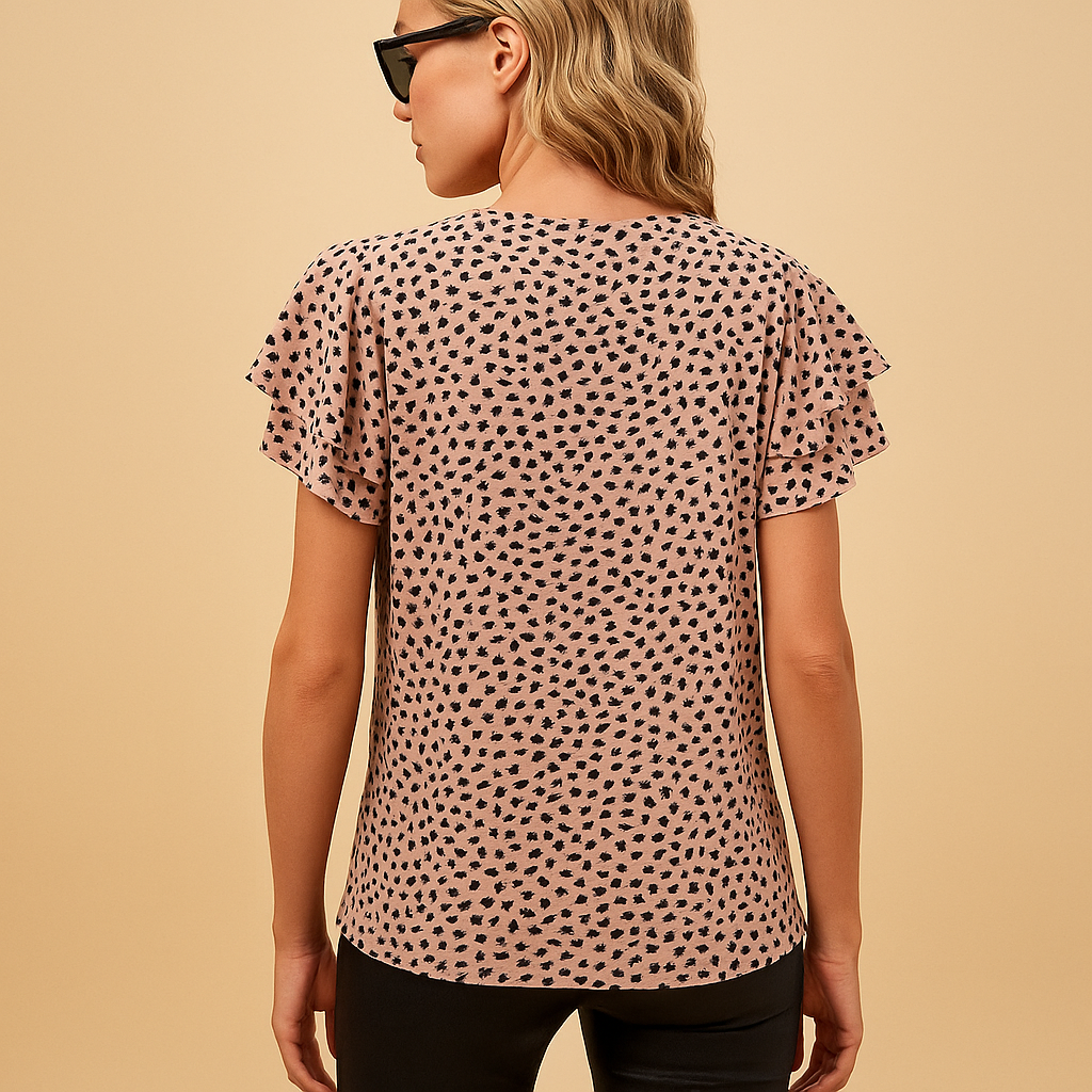 Flowy Women's Top with Bold Print | Lightweight Casual Blouse for Everyday Wear