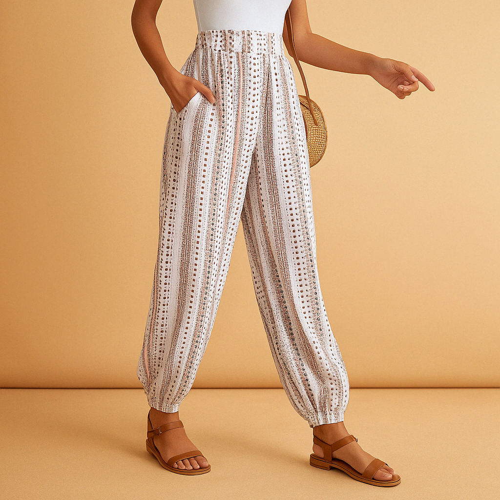 High Waist Boho Pants for Women | Lightweight Cotton | Casual Chic | Perfect for Summer Outings