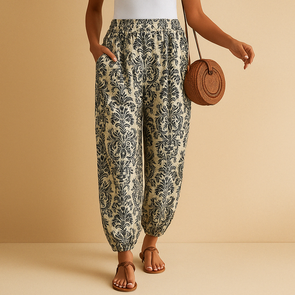 High Waist Boho Pants for Women | Lightweight Cotton | Casual Chic | Perfect for Summer Outings