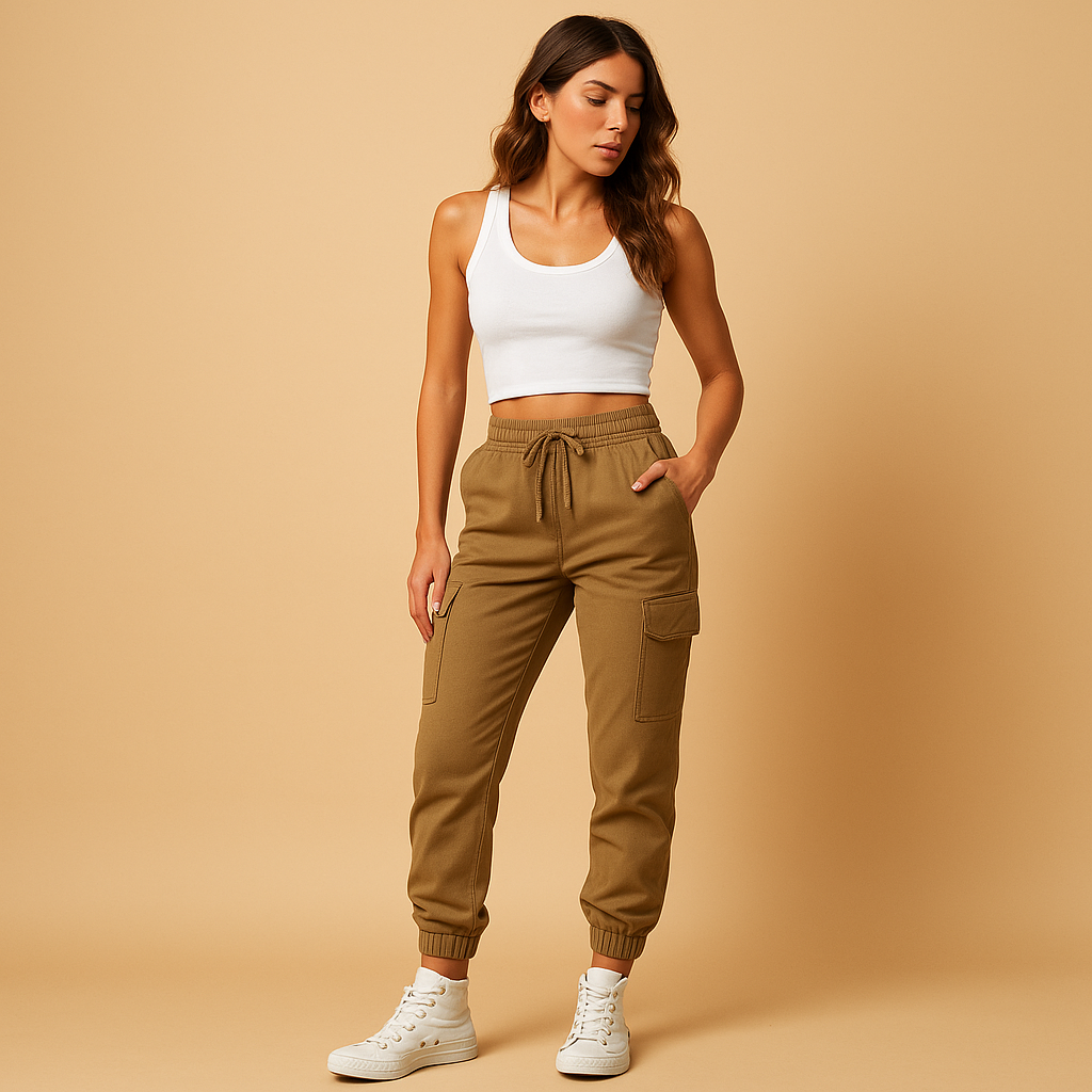 High Waist Cargo Pants for Women | Durable Fabric | Casual Style | Versatile Everyday Wear
