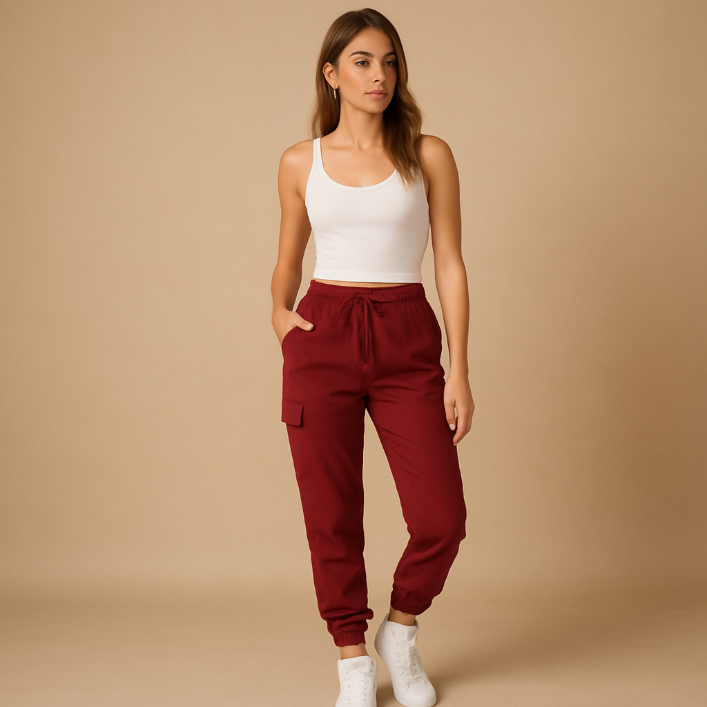 High Waist Cargo Pants for Women | Durable Fabric | Casual Style | Versatile Everyday Wear