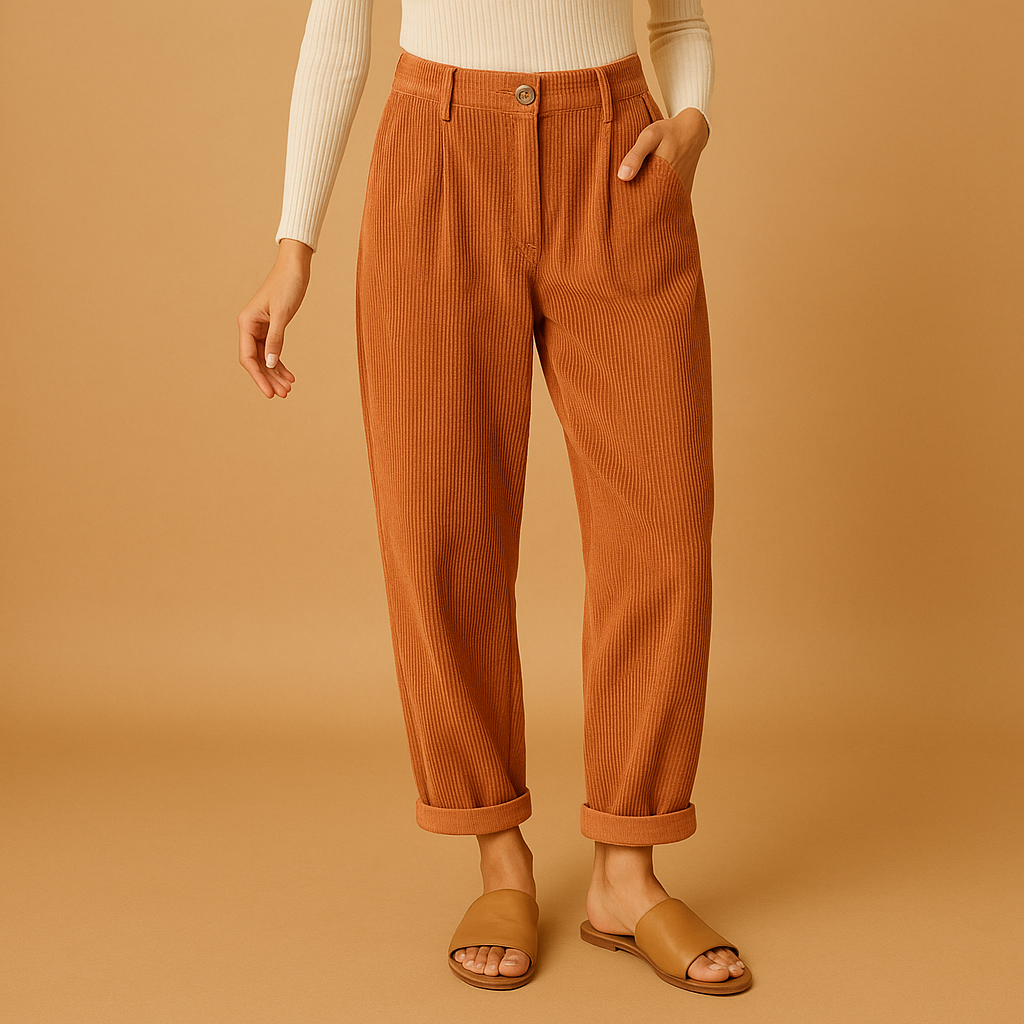 High Waist Corduroy Pants for Women | Soft Fabric, Casual Style, Perfect for Everyday Wear