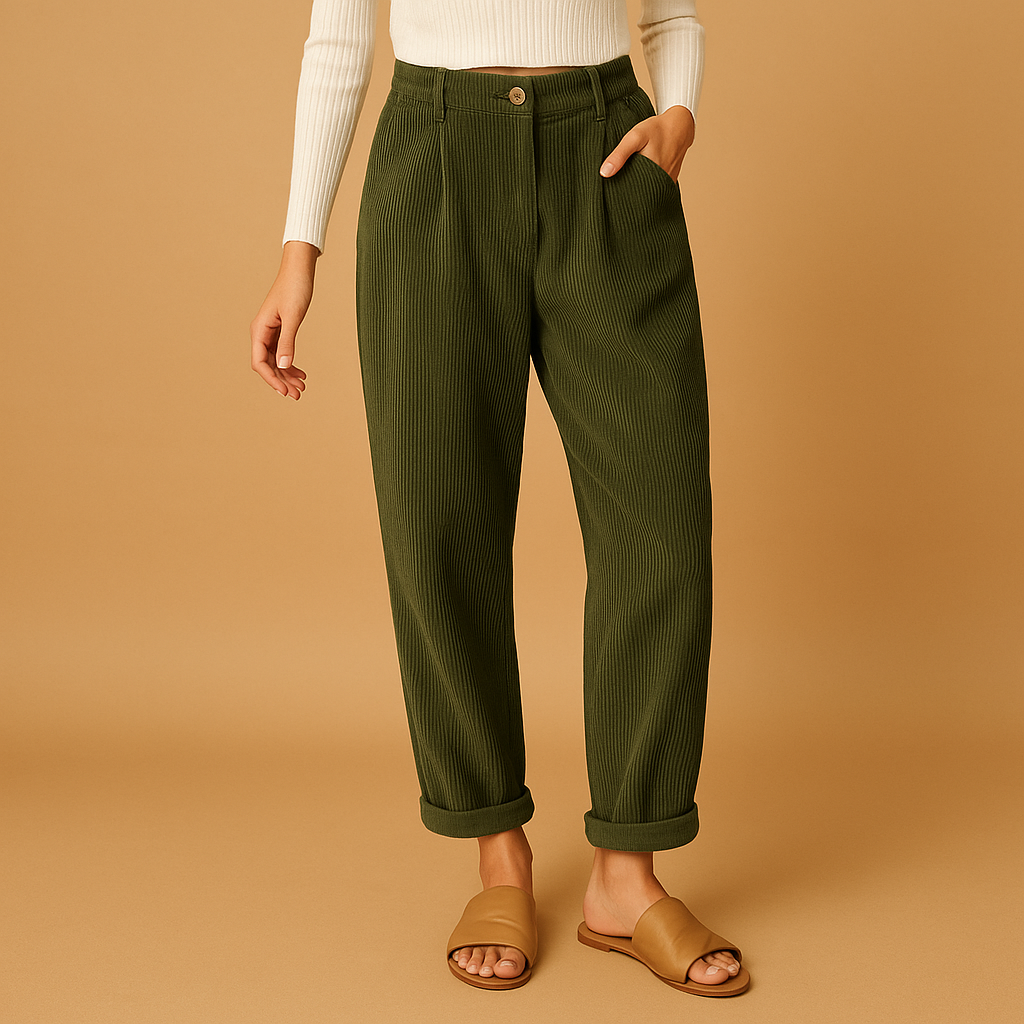 High Waist Corduroy Pants for Women | Soft Fabric, Casual Style, Perfect for Everyday Wear