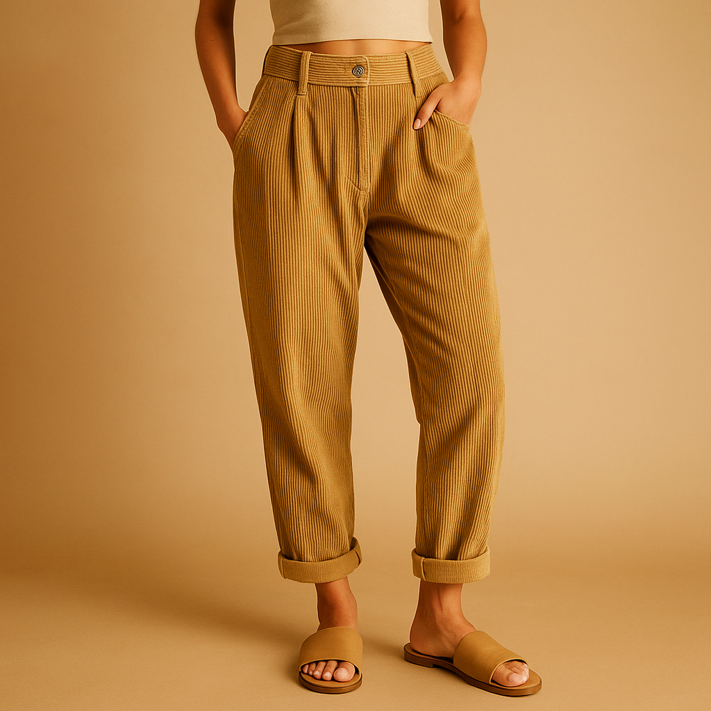 High Waist Corduroy Pants for Women | Soft Fabric, Casual Style, Perfect for Everyday Wear