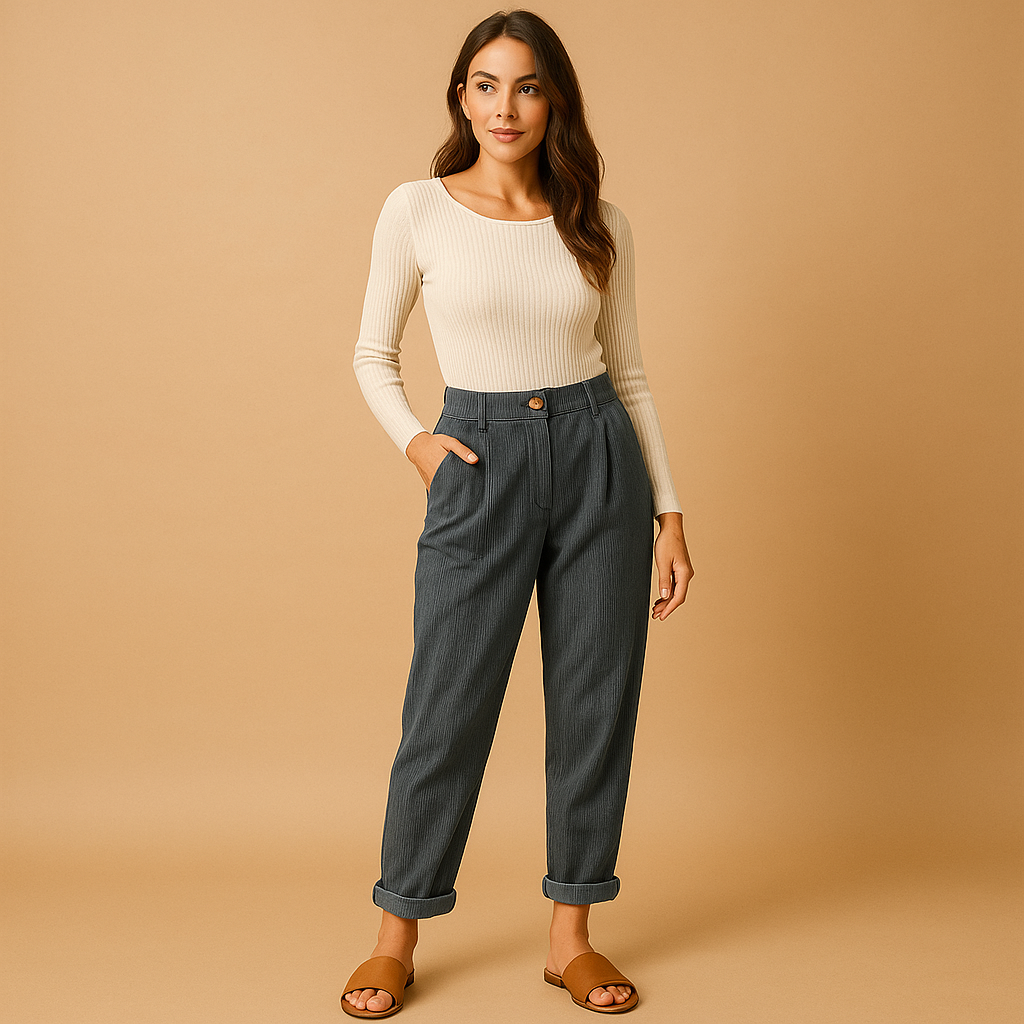 High Waist Corduroy Pants for Women | Soft Fabric, Casual Style, Perfect for Everyday Wear