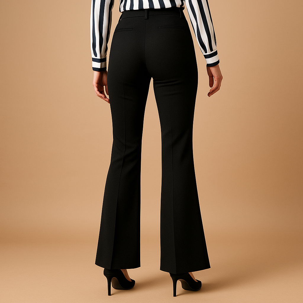 High Waist Flared Pants for Women | Comfortable Stretch Fabric | Casual or Dressy Wear | Versatile Fashion Trousers