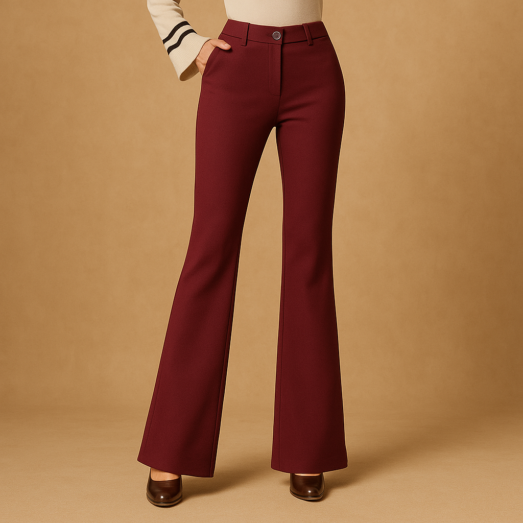 High Waist Flared Pants for Women | Comfortable Stretch Fabric | Casual or Dressy Wear | Versatile Fashion Trousers