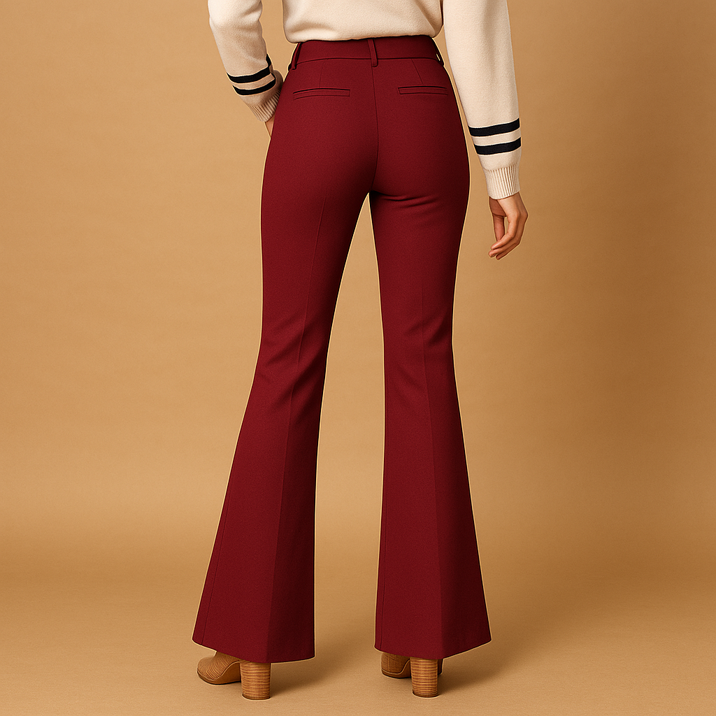 High Waist Flared Pants for Women | Comfortable Stretch Fabric | Casual or Dressy Wear | Versatile Fashion Trousers