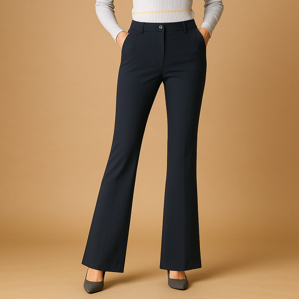 High Waist Flared Pants for Women | Comfortable Stretch Fabric | Casual or Dressy Wear | Versatile Fashion Trousers