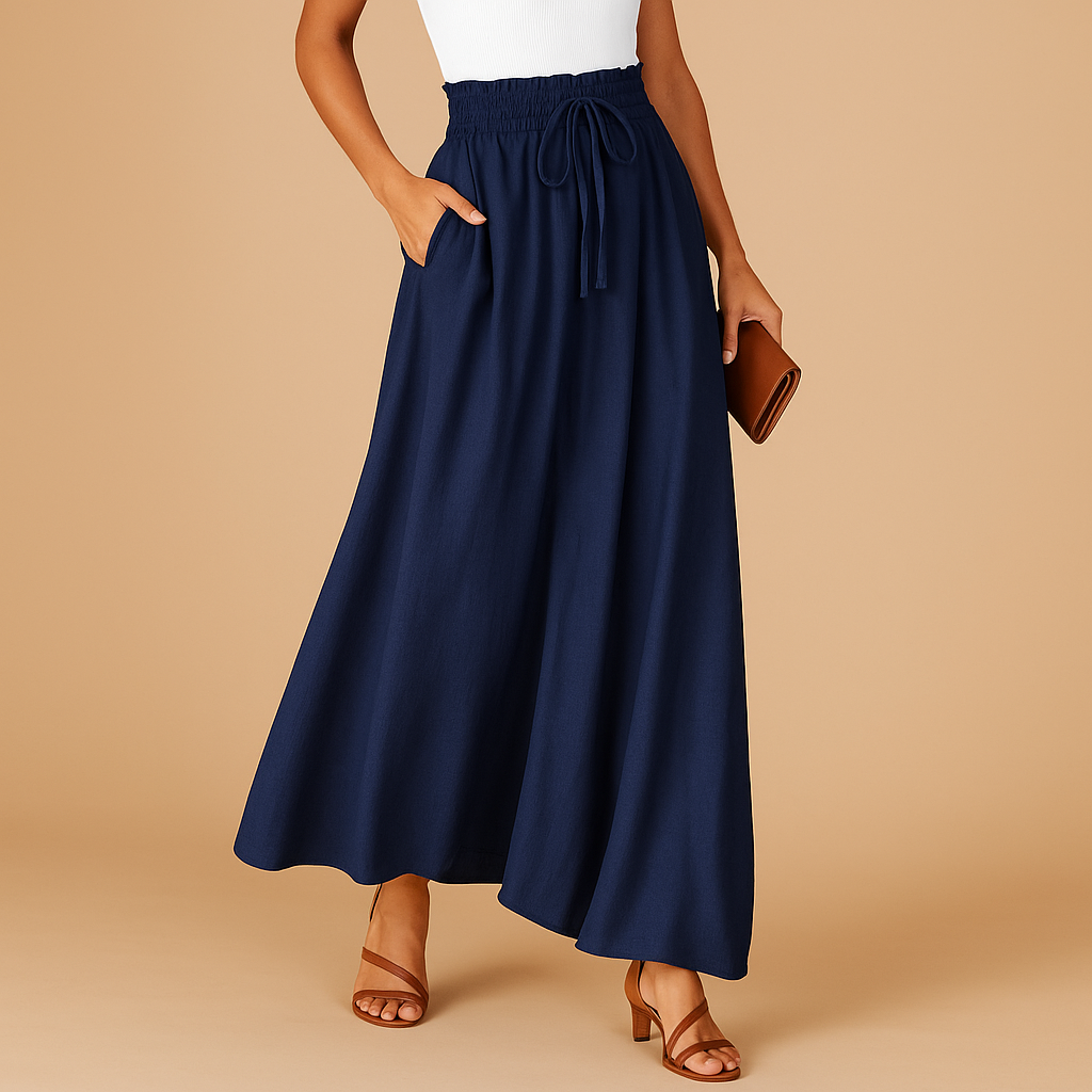 High-Waist Wide-Leg Pants for Women | Comfortable Cotton Blend | Casual Trousers for Everyday Wear