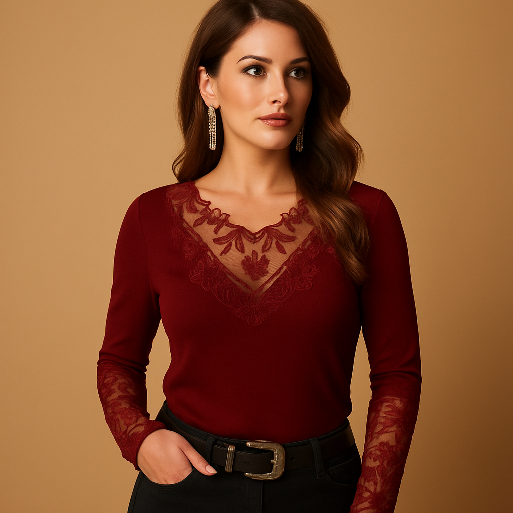 Lace Blouse for Women | Elegant Sheer Design | Perfect for Casual or Formal Occasions | Available in Multiple Sizes
