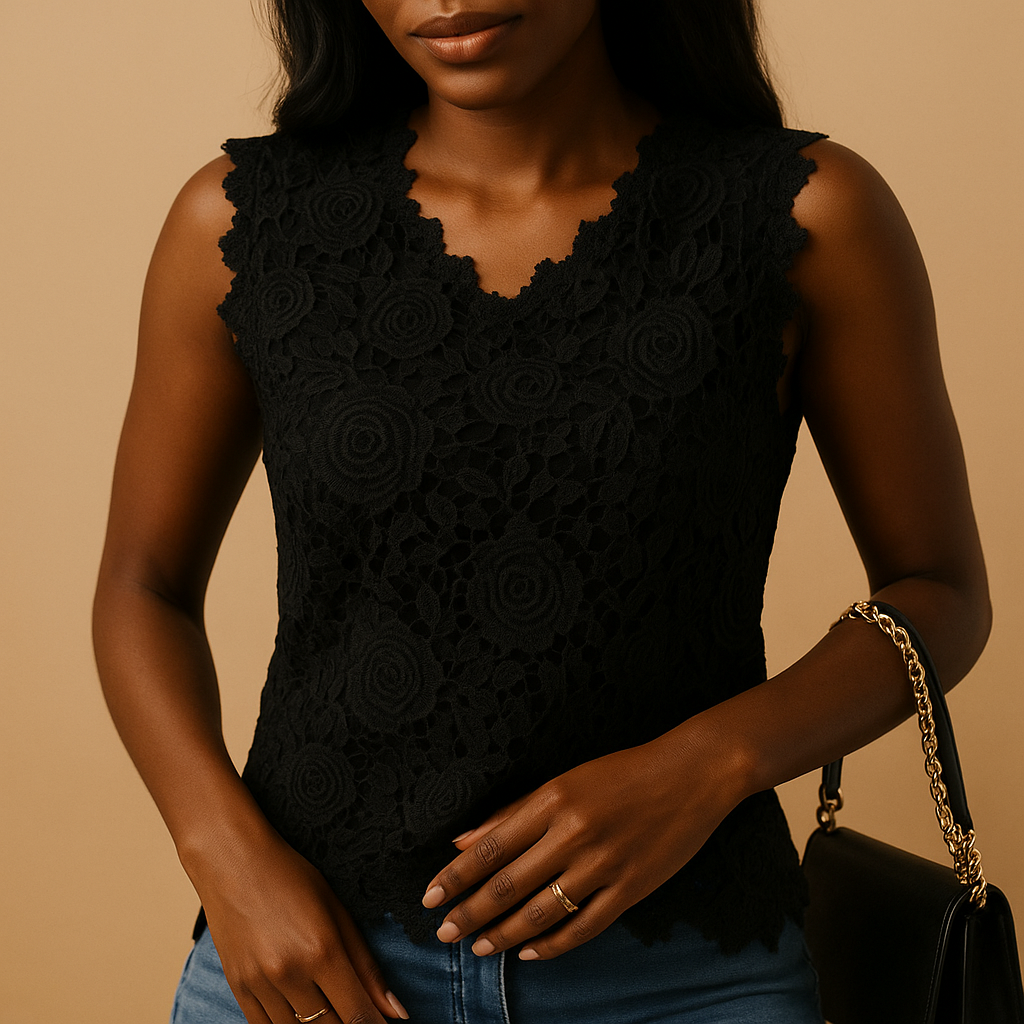 Lace Round Neck Blouse for Women | Elegant Casual Top for Everyday Wear