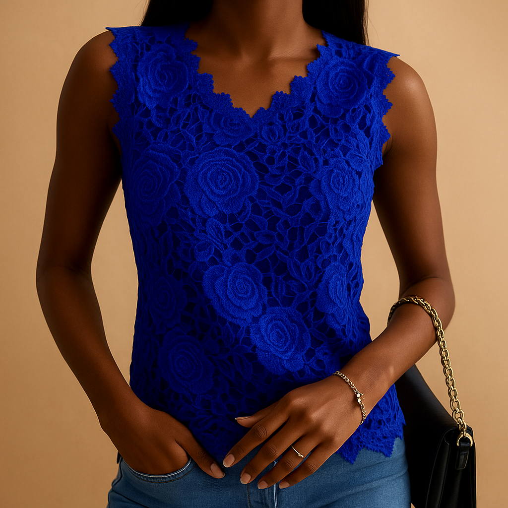 Lace Round Neck Blouse for Women | Elegant Casual Top for Everyday Wear