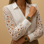 Lace Sleeve Blouse for Women | Elegant Design for Casual or Dressy Occasions | Lightweight Fabric