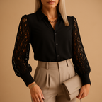 Lace Sleeve Blouse for Women | Elegant Design for Casual or Dressy Occasions | Lightweight Fabric