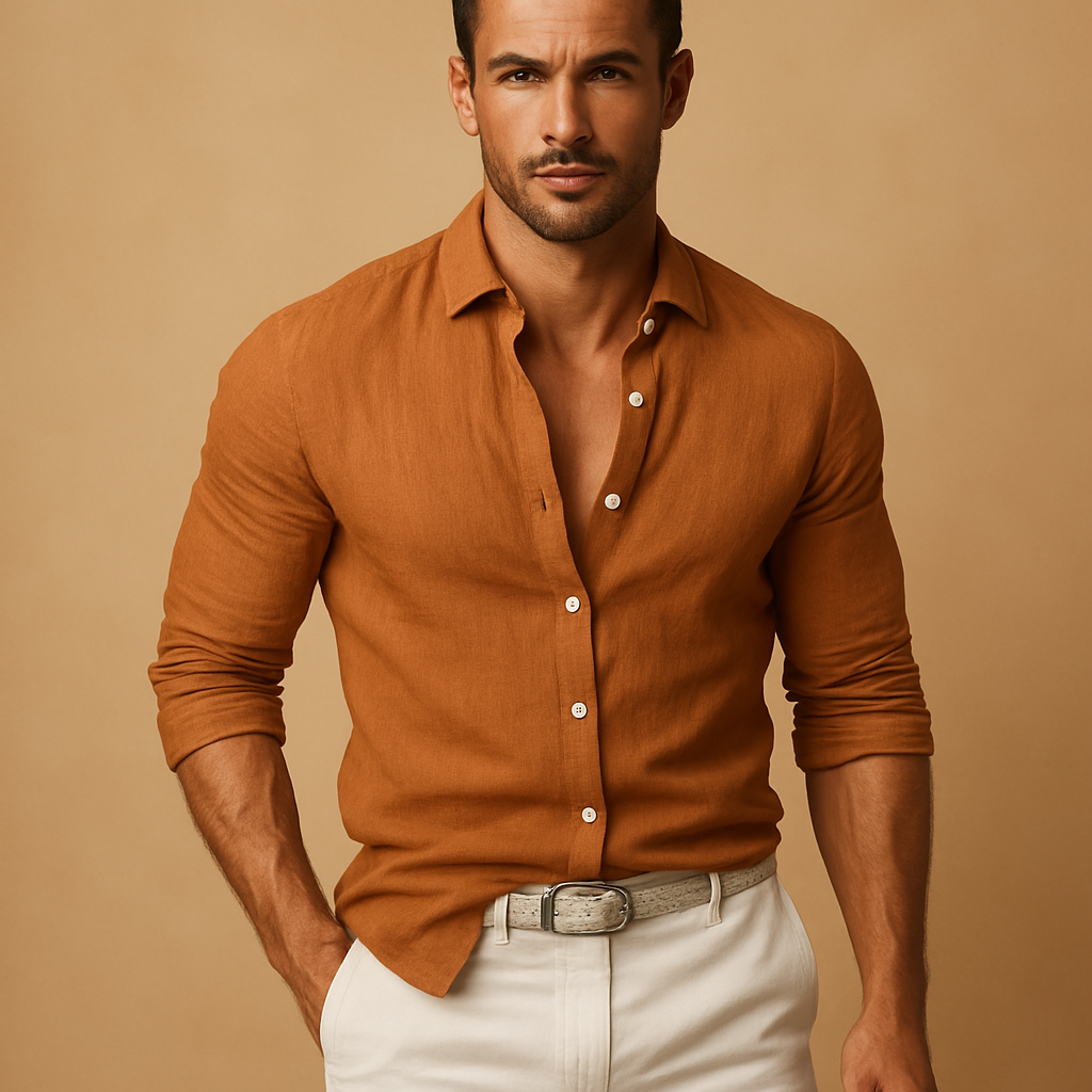Lightweight Men's Button-Down Shirt with Cuffs | Casual Wear for Everyday Comfort
