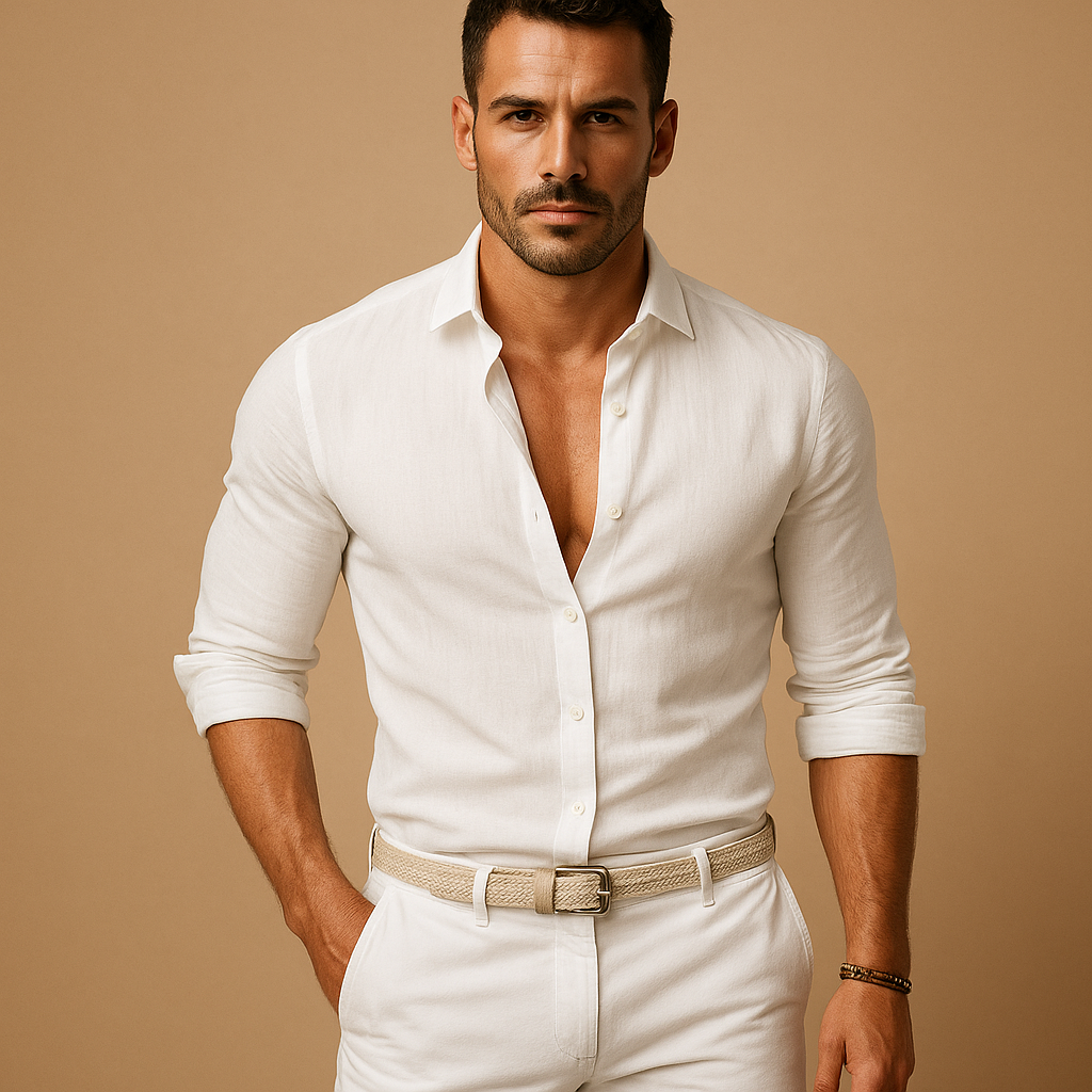 Lightweight Men's Button-Down Shirt with Cuffs | Casual Wear for Everyday Comfort