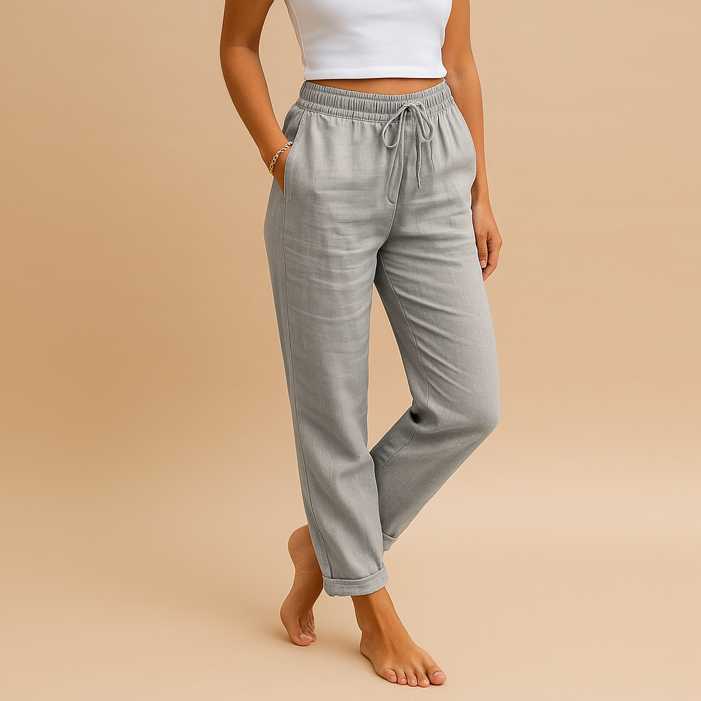 Lightweight Women's Elastic Waist Pants | Comfortable Casual Trousers for Everyday Wear