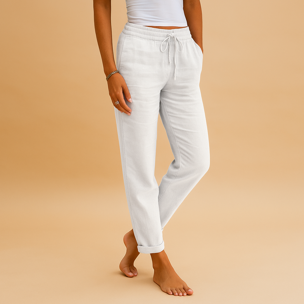 Lightweight Women's Elastic Waist Pants | Comfortable Casual Trousers for Everyday Wear