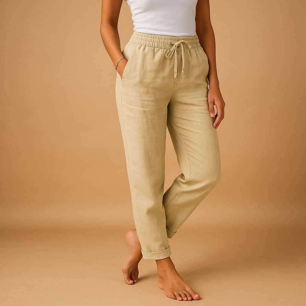 Lightweight Women's Elastic Waist Pants | Comfortable Casual Trousers for Everyday Wear
