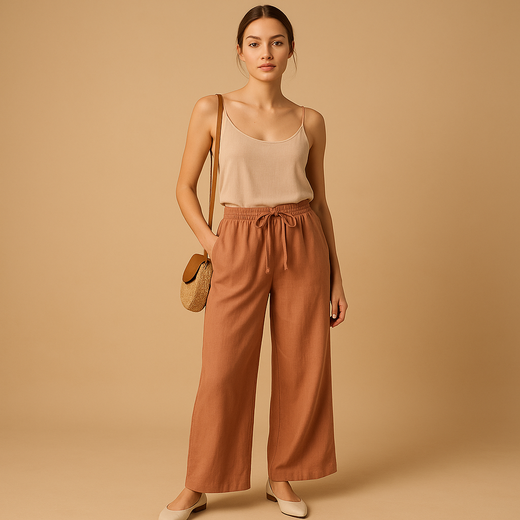 Lightweight Women's Summer Pants - Breathable Fabric - Casual Style for Warm Weather - Available in Multiple Colors