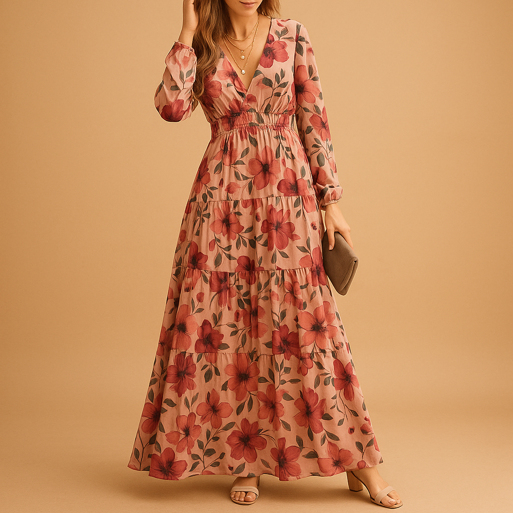Long floral summer dress for women | Amara