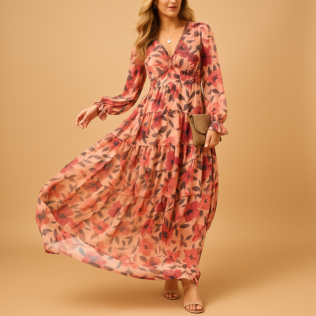 Long floral summer dress for women | Amara