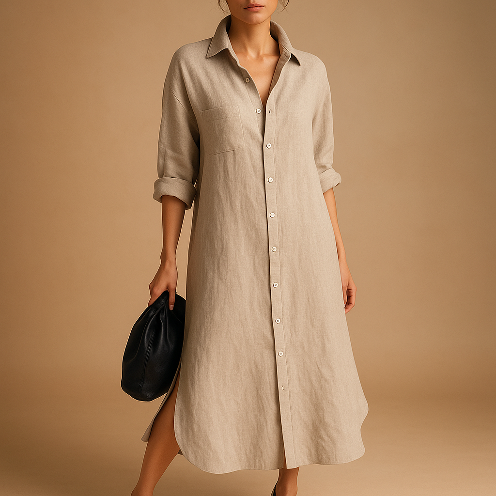 Loose fit hemp shirt dress for women | Clara