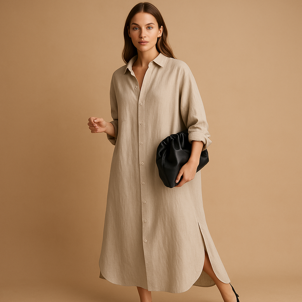 Loose fit hemp shirt dress for women | Clara