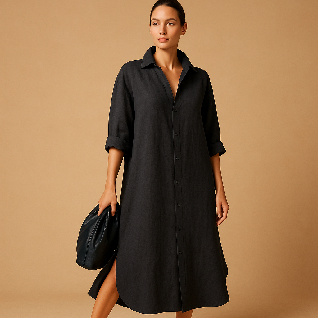 Loose fit hemp shirt dress for women | Clara