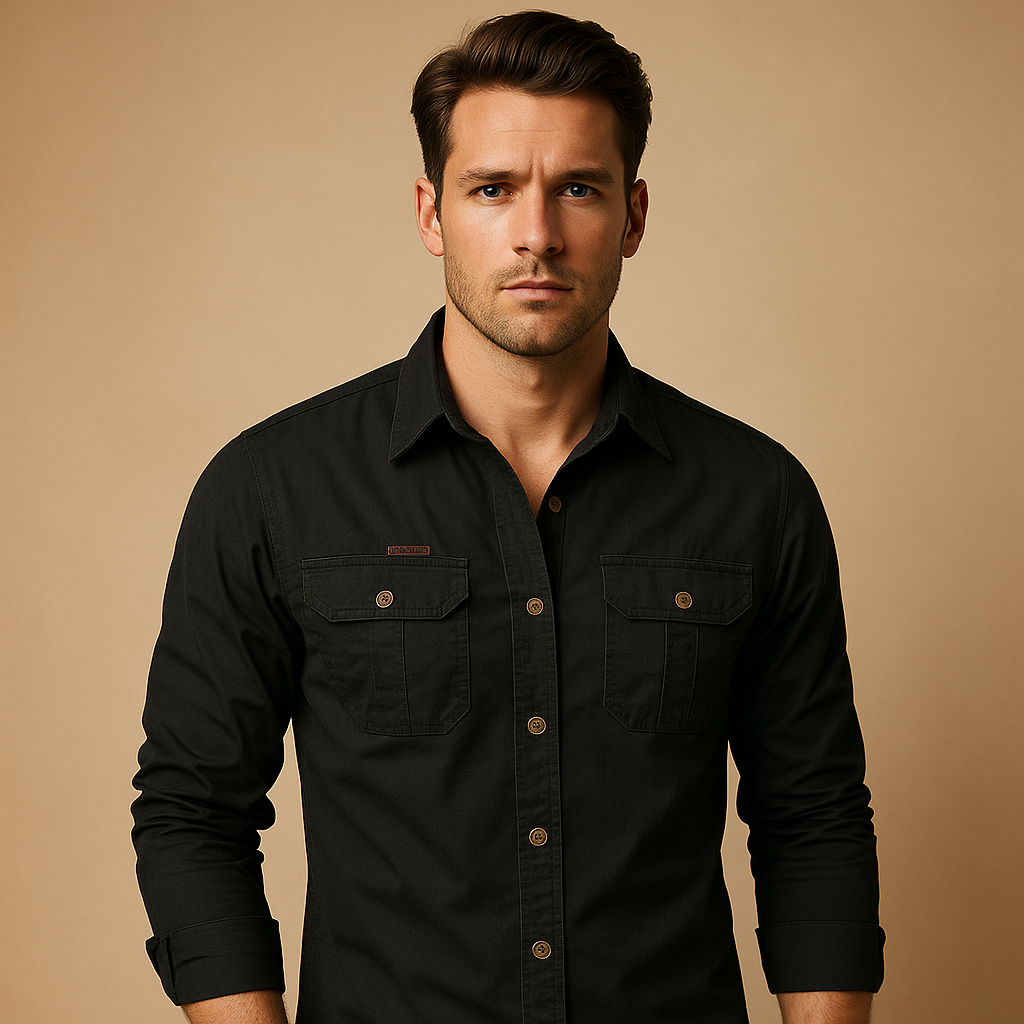 Men's Cargo Cotton Shirt | Casual Style for Everyday Wear | Versatile and Comfortable Design