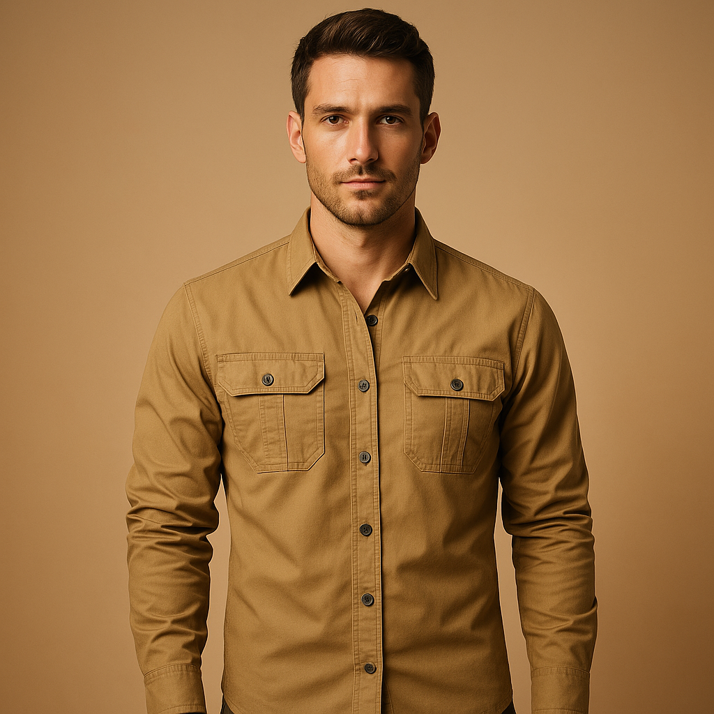 Men's Cargo Cotton Shirt | Casual Style for Everyday Wear | Versatile and Comfortable Design