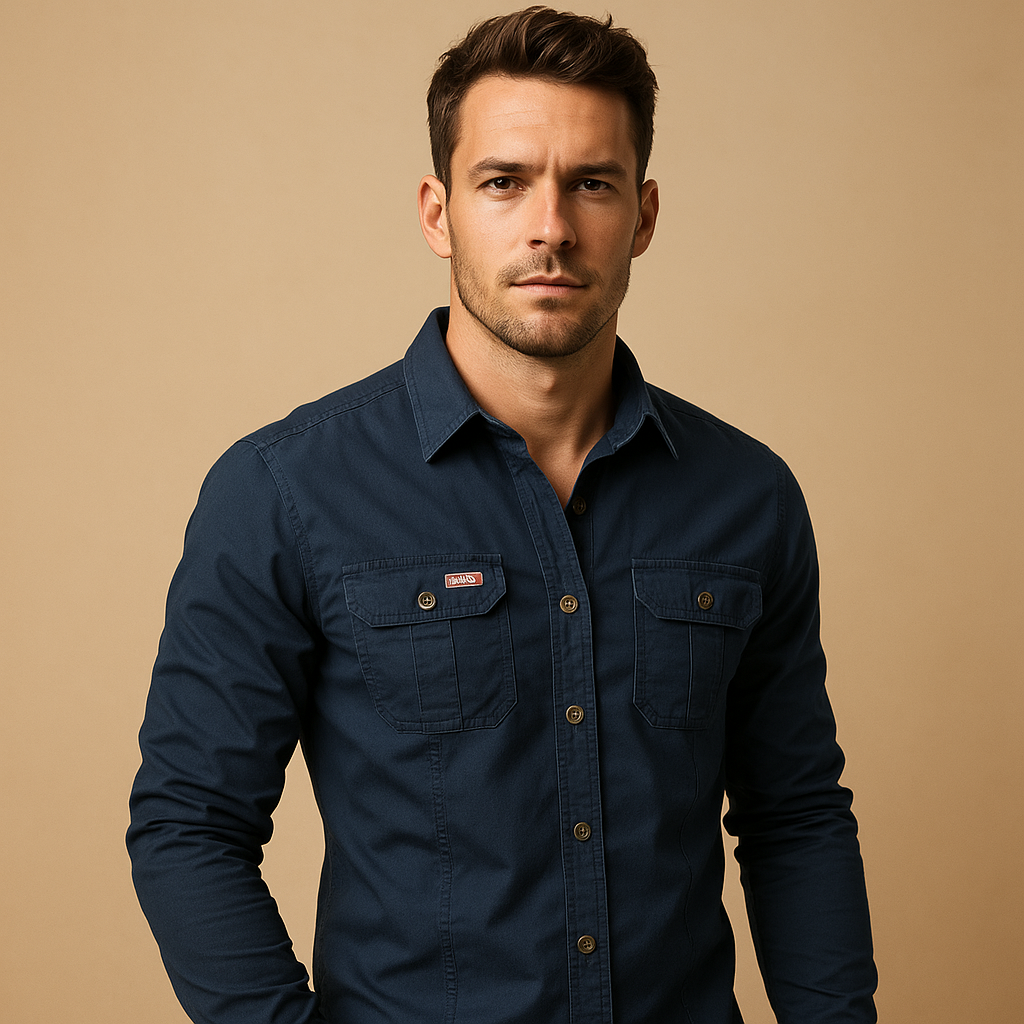 Men's Cargo Cotton Shirt | Casual Style for Everyday Wear | Versatile and Comfortable Design