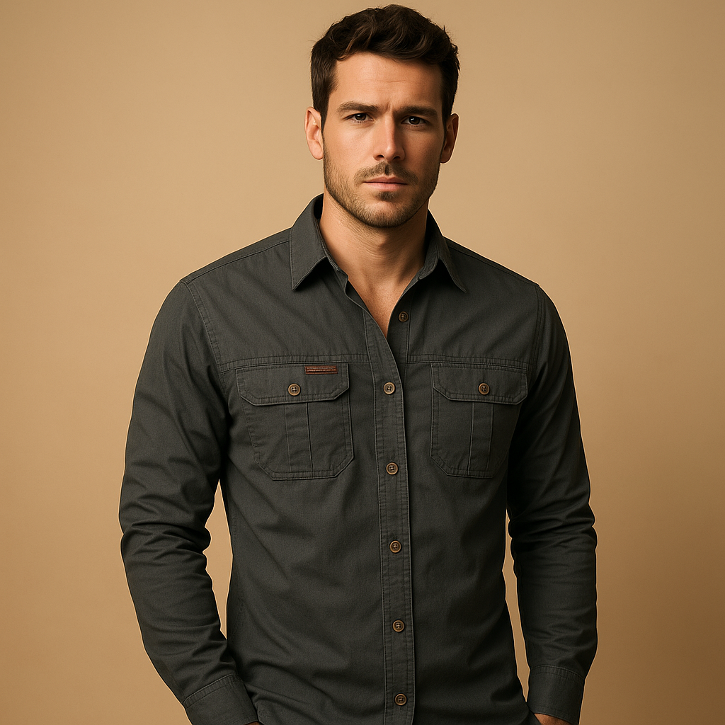 Men's Cargo Cotton Shirt | Casual Style for Everyday Wear | Versatile and Comfortable Design