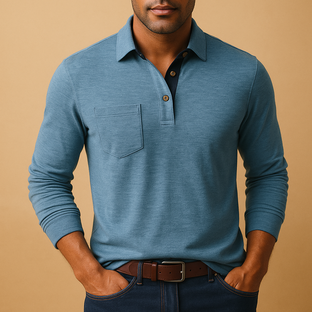 Men's Casual Cotton Shirt with Chest Pocket - Comfortable Everyday Wear