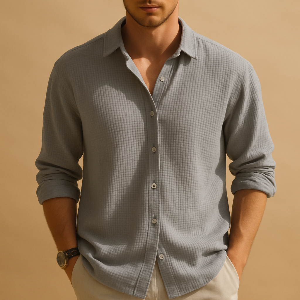 Men's Casual Long Sleeve Shirt | Comfortable Cotton Fabric | Versatile Everyday Wear | Available in Multiple Colors