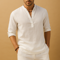 Men's Classic White Dress Shirt | Cotton Blend | Casual or Formal Wear | Short Sleeve